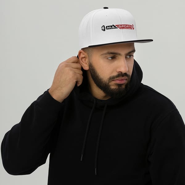 White Max Sports Snapback Hat