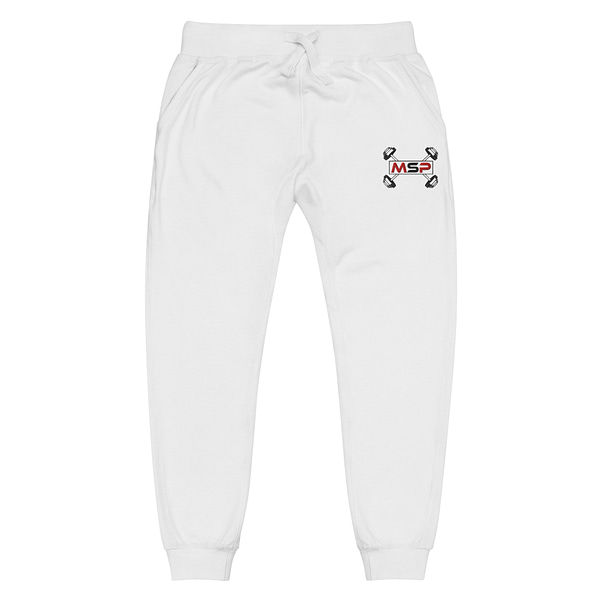 MSP Icon White Unisex Fleece Sweatpants - Image 2