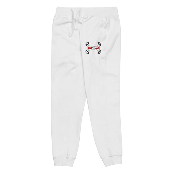 MSP Icon White Unisex Fleece Sweatpants - Image 4