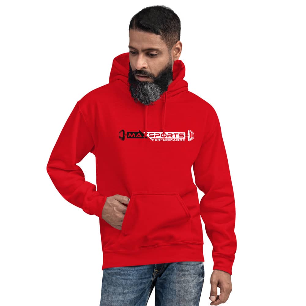 Red sports hoodie discount